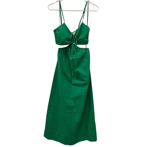 Nicholas Baylee Cut-Out Pockets Midi Dress in Green Emerald .Size 0 - Picture 6 of 15